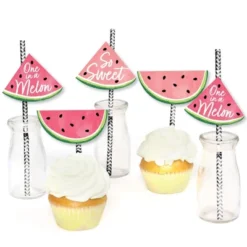 Big Dot Of Happiness Sweet Watermelon - Paper Straw Decor - Fruit Party Striped Decorative Straws - Set Of 24 -Aurora Party Sales GUEST 1b05c973 e2cf 4449 870b 438cf5965678