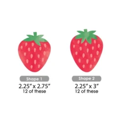 Big Dot Of Happiness Berry Sweet Strawberry - Paper Straw Decor - Fruit Themed Birthday Party Or Baby Shower Striped Decorative Straws - Set Of 24