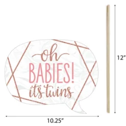 Big Dot Of Happiness It's Twin Girls - Pink And Rose Gold Twins Baby Shower Photo Booth Props Kit - 20 Count -Aurora Party Sales GUEST 1b872ee8 13b3 4636 8d46 cefcf909e21e