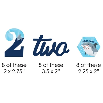 Big Dot Of Happiness 2nd Birthday Shark Zone - Paper Straw Decor - Jawsome Shark Second Birthday Party Striped Decorative Straws - Set Of 24 1 Big Dot Of Happiness 2nd Birthday Shark Zone - Paper Straw Decor - Jawsome Shark Second Birthday Party Striped Decorative Straws - Set Of 24