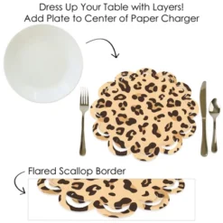 Big Dot Of Happiness Leopard Print - Cheetah Party Round Table Decorations - Paper Chargers - Place Setting For 12 -Aurora Party Sales GUEST 1c1732bb 9185 400b a867 ec60879af55a