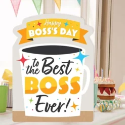Big Dot Of Happiness Happy Boss's Day - Best Boss Ever Giant Greeting Card - Big Shaped Jumborific Card