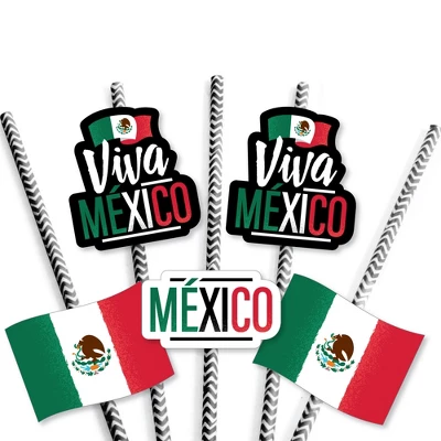 Big Dot Of Happiness Viva Mexico - Paper Straw Decor - Mexican Independence Day Party Striped Decorative Straws - Set Of 24 4 Big Dot Of Happiness Viva Mexico - Paper Straw Decor - Mexican Independence Day Party Striped Decorative Straws - Set Of 24 - Image 4