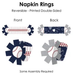 Big Dot Of Happiness Batter Up - Baseball - Baby Shower Or Birthday Party Paper Napkin Holder - Napkin Rings - Set Of 24 -Aurora Party Sales GUEST 1cebbec9 54f8 4113 9712 f5272332894c