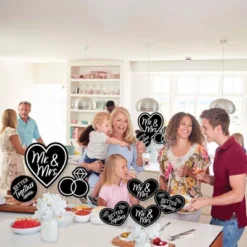 Big Dot Of Happiness Mr. And Mrs. - Black And White Wedding Or Bridal Shower Centerpiece Sticks - Showstopper Table Toppers - 35 Pieces -Aurora Party Sales GUEST 1d38aaf5 1d0a 4cd0 a9c9 8259a1c4d251