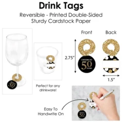 Big Dot Of Happiness Adult 50th Birthday - Gold - Birthday Party Paper Charger And Table Decorations - Chargerific Kit - Place Setting For 8 -Aurora Party Sales GUEST 1db376d7 0e6c 4405 a5d1 a03c784e1180