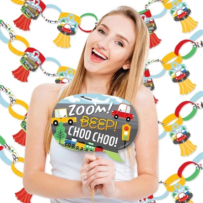 Big Dot Of Happiness Cars, Trains, And Airplanes - Banner And Photo Booth Decorations - Transportation Birthday Party Supplies Kit - Doterrific Bundle 1 Big Dot Of Happiness Cars, Trains, And Airplanes - Banner And Photo Booth Decorations - Transportation Birthday Party Supplies Kit - Doterrific Bundle