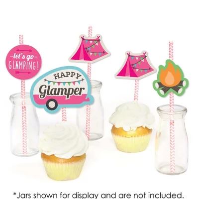 Big Dot Of Happiness Let's Go Glamping - Paper Straw Decor - Camp Glamp Party Or Birthday Party Striped Decorative Straws - Set Of 24 3 Big Dot Of Happiness Let's Go Glamping - Paper Straw Decor - Camp Glamp Party Or Birthday Party Striped Decorative Straws - Set Of 24 - Image 3