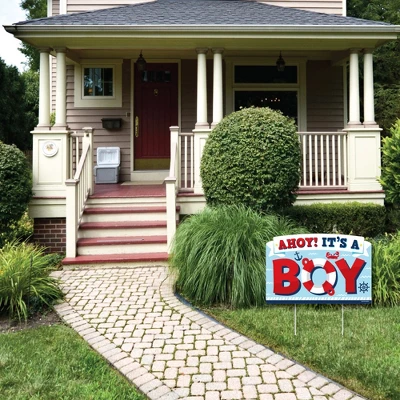 Big Dot Of Happiness Ahoy It's A Boy - Nautical Baby Shower Yard Sign Lawn Decorations - Ahoy It's A Boy Party Yardy Sign 2 Big Dot Of Happiness Ahoy It's A Boy - Nautical Baby Shower Yard Sign Lawn Decorations - Ahoy It's A Boy Party Yardy Sign - Image 2