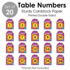 Big Dot Of Happiness 60’s Hippie - 1960s Groovy Party Double-Sided 5 X 7 Inches Cards - Table Numbers - 1-20 -Aurora Party Sales GUEST 1e8cd1fd 98dd 4d90 a3b3 c56dc4bb9292