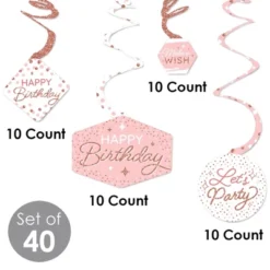 Big Dot Of Happiness Pink Rose Gold Birthday - Happy Birthday Party Hanging Decor - Party Decoration Swirls - Set Of 40 8 Big Dot Of Happiness Pink Rose Gold Birthday - Happy Birthday Party Hanging Decor - Party Decoration Swirls - Set Of 40 -Aurora Party Sales GUEST 1f47c9ab c9e2 4c48 bfd9 28f9a91718a3