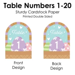 Big Dot Of Happiness Spring Easter Bunny - Happy Easter Party Double-Sided 5 X 7 Inches Cards - Table Numbers - 1-20 -Aurora Party Sales GUEST 1f4eae48 78ea 41d3 a930 24e1ca14f3b7