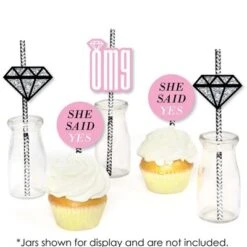 Big Dot Of Happiness Omg, You're Getting Married Paper Straw Decor - Engagement Party Striped Decorative Straws - Set Of 24 -Aurora Party Sales GUEST 1fefafce b5ed 4ddc 8044 65c6adc826b7