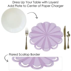 Big Dot Of Happiness Purple Stripes - Simple Party Round Table Decorations - Paper Chargers - Place Setting For 12 -Aurora Party Sales GUEST 20624334 f363 4609 8377 a36cf6decb6b
