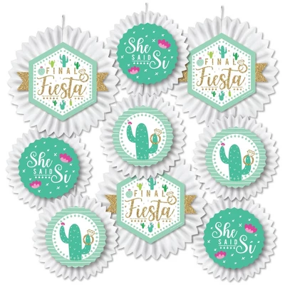 Big Dot Of Happiness Final Fiesta - Hanging Last Fiesta Bachelorette Party Tissue Decoration Kit - Paper Fans - Set Of 9 1 Big Dot Of Happiness Final Fiesta - Hanging Last Fiesta Bachelorette Party Tissue Decoration Kit - Paper Fans - Set Of 9
