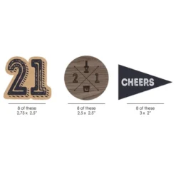 Big Dot Of Happiness Finally 21 - 21st Birthday Paper Straw Decor - Birthday Party Striped Decorative Straws - Set Of 24