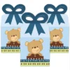 Big Dot Of Happiness Baby Boy Teddy Bear - Square Favor Gift Boxes - Baby Shower Bow Boxes - Set Of 12