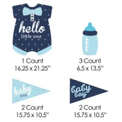 Big Dot Of Happiness Hello Little One - Blue And Navy - Yard Sign & Outdoor Lawn Decorations - Boy Baby Shower Yard Signs - Set Of 8 -Aurora Party Sales GUEST 24790f54 8d60 4595 a0d0 0174e7297354