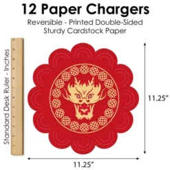 Big Dot Of Happiness Lunar New Year - 2024 Year Of The Dragon Round Table Decorations - Paper Chargers - Place Setting For 12 -Aurora Party Sales GUEST 24b71365 acb1 40f9 82f0 3b70060afb80
