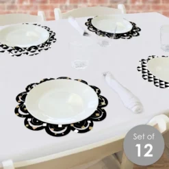 Big Dot Of Happiness New Year’s Eve - Gold - New Years Eve Party Round Table Decorations - Paper Chargers - Place Setting For 12