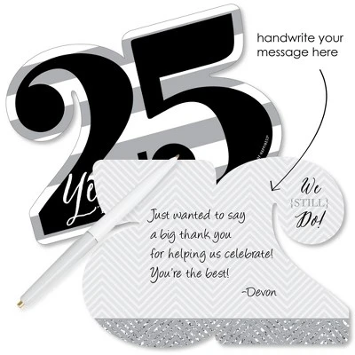 Big Dot Of Happiness We Still Do - 25th Wedding Anniversary - Shaped Thank You Cards - Anniversary Party Thank You Cards With Envelopes - Set Of 12 1 Big Dot Of Happiness We Still Do - 25th Wedding Anniversary - Shaped Thank You Cards - Anniversary Party Thank You Cards With Envelopes - Set Of 12