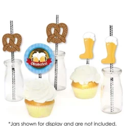 Big Dot Of Happiness Oktoberfest - Paper Straw Decor - Beer Festival Striped Decorative Straws - Set Of 24 -Aurora Party Sales GUEST 25a4e36c 5b02 4edf 91e0 27c59a554dff