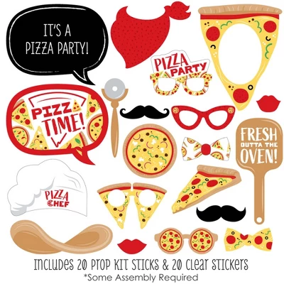 Big Dot Of Happiness Pizza Party Time - Baby Shower Or Birthday Party Photo Booth Props Kit - 20 Count 1 Big Dot Of Happiness Pizza Party Time - Baby Shower Or Birthday Party Photo Booth Props Kit - 20 Count