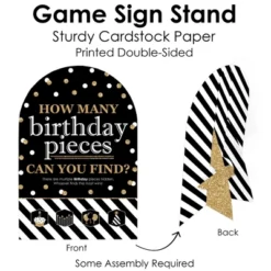 Big Dot Of Happiness Adult Happy Birthday - Gold - Birthday Party Scavenger Hunt - 1 Stand And 48 Game Pieces - Hide And Find Game -Aurora Party Sales GUEST 25dcdd00 6c5a 4fdf b2b8 aa130605900e