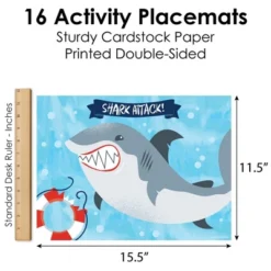 Big Dot Of Happiness Shark Zone - Paper Jawsome Shark Birthday Party Coloring Sheets - Activity Placemats - Set Of 16 -Aurora Party Sales GUEST 26052471 0455 4ae6 a3a4 72b5c9b56645