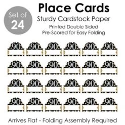 Big Dot Of Happiness Adult 90th Birthday - Gold - Birthday Party Tent Buffet Card - Table Setting Name Place Cards - Set Of 24 -Aurora Party Sales GUEST 26690333 0c07 4543 820f 0d74e4030ac7