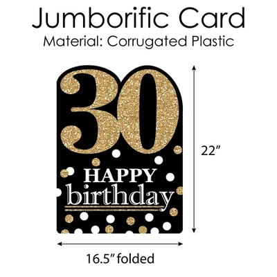 Big Dot Of Happiness Adult 30th Birthday - Gold - Happy Birthday Giant Greeting Card - Big Shaped Jumborific Card 3 Big Dot Of Happiness Adult 30th Birthday - Gold - Happy Birthday Giant Greeting Card - Big Shaped Jumborific Card - Image 3