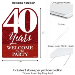 Big Dot Of Happiness We Still Do - 40th Wedding Anniversary - Party Decorations - Anniversary Party Welcome Yard Sign 12 Big Dot Of Happiness We Still Do - 40th Wedding Anniversary - Party Decorations - Anniversary Party Welcome Yard Sign -Aurora Party Sales GUEST 26786f9a 1de4 44ff 8ed4 a519f4640ffb
