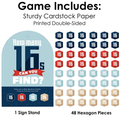 Big Dot Of Happiness Boy 16th Birthday - Sweet Sixteen Birthday Party Scavenger Hunt - 1 Stand And 48 Game Pieces - Hide And Find Game 3 Big Dot Of Happiness Boy 16th Birthday - Sweet Sixteen Birthday Party Scavenger Hunt - 1 Stand And 48 Game Pieces - Hide And Find Game - Image 3