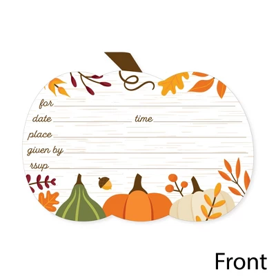 Big Dot Of Happiness Fall Friends Thanksgiving - Shaped Fill-In Invitations - Friendsgiving Party Invitation Cards With Envelopes - Set Of 12 2 Big Dot Of Happiness Fall Friends Thanksgiving - Shaped Fill-In Invitations - Friendsgiving Party Invitation Cards With Envelopes - Set Of 12 - Image 2