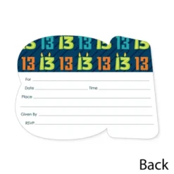 Big Dot Of Happiness Boy 13th Birthday - Shaped Fill-In Invitations - Official Teenager Birthday Party Invitation Cards With Envelopes - Set Of 12 7 Big Dot Of Happiness Boy 13th Birthday - Shaped Fill-In Invitations - Official Teenager Birthday Party Invitation Cards With Envelopes - Set Of 12 -Aurora Party Sales GUEST 26e40456 c7ae 445d afa0 eb9e94f6bb06