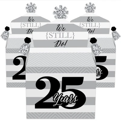 Big Dot Of Happiness We Still Do - 25th Wedding Anniversary - Treat Box Party Favors - Anniversary Party Goodie Gable Boxes - Set Of 12 1 Big Dot Of Happiness We Still Do - 25th Wedding Anniversary - Treat Box Party Favors - Anniversary Party Goodie Gable Boxes - Set Of 12