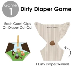 Big Dot Of Happiness Woodland Creatures - Baby Shower Conversation Starter - 2-in-1 Dirty Diaper Game - Set Of 24 -Aurora Party Sales GUEST 27c848ed 0084 47bc 899e e03b737d88cb