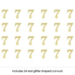 Big Dot Of Happiness Gold Glitter 7 - No-Mess Real Gold Glitter Cut-Out Numbers - 7th Birthday Party Confetti - Set Of 24
