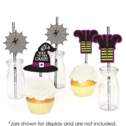 Big Dot Of Happiness Happy Halloween - Paper Straw Decor - Witch Party Striped Decorative Straws - Set Of 24 -Aurora Party Sales GUEST 28aeea77 6dd1 48a3 a7c0 93140b8720be