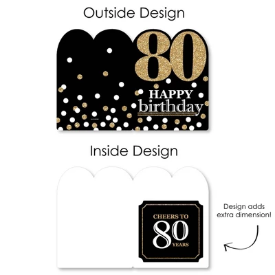 Big Dot Of Happiness Adult 80th Birthday - Gold - Happy Birthday Giant Greeting Card - Big Shaped Jumborific Card 4 Big Dot Of Happiness Adult 80th Birthday - Gold - Happy Birthday Giant Greeting Card - Big Shaped Jumborific Card - Image 4