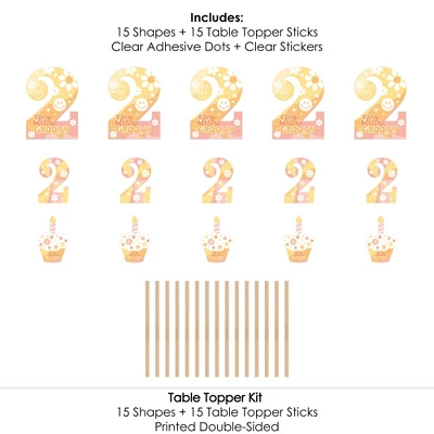 Big Dot Of Happiness Two Groovy - Boho Hippie Second Birthday Party Centerpiece Sticks - Table Toppers - Set Of 15 4 Big Dot Of Happiness Two Groovy - Boho Hippie Second Birthday Party Centerpiece Sticks - Table Toppers - Set Of 15 - Image 4