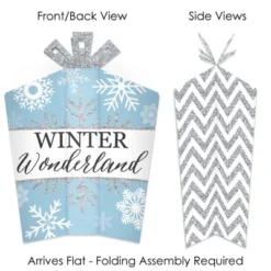 Big Dot Of Happiness Winter Wonderland - Table Decorations - Snowflake Holiday Party And Winter Wedding Fold And Flare Centerpieces - 10 Count