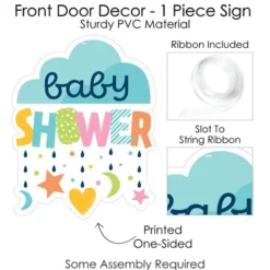 Big Dot Of Happiness Colorful Baby Shower - Hanging Porch Gender Neutral Party Outdoor Decorations - Front Door Decor - 1 Piece Sign -Aurora Party Sales GUEST 29f377f8 f968 409e b3ca f9e6c9562d44