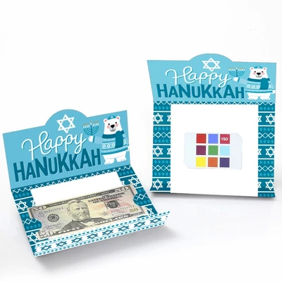 Big Dot Of Happiness Hanukkah Bear - Chanukah Holiday Sweater Party Money And Gift Card Holders - Set Of 8 1 Big Dot Of Happiness Hanukkah Bear - Chanukah Holiday Sweater Party Money And Gift Card Holders - Set Of 8