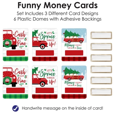 Big Dot Of Happiness Merry Little Christmas Tree - DIY Assorted Red Truck And Car Christmas Party Cash Holder Gift - Funny Money Cards - Set Of 6 5 Big Dot Of Happiness Merry Little Christmas Tree - DIY Assorted Red Truck And Car Christmas Party Cash Holder Gift - Funny Money Cards - Set Of 6 - Image 5
