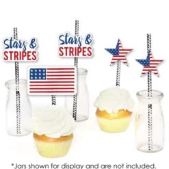 Big Dot Of Happiness Stars & Stripes - Paper Straw Decor - Memorial Day, 4th Of July & Labor Day USA Patriotic Party Striped Decor Straws - Set Of 24 -Aurora Party Sales GUEST 2afa6b71 09f7 4b66 8d38 ef8be4e1c5b8