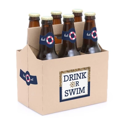 Big Dot Of Happiness Last Sail Before The Veil - Nautical Bridal Shower & Bachelorette Party Décor - 6 Beer Bottle Label Stickers & 1 Carrier 1 Big Dot Of Happiness Last Sail Before The Veil - Nautical Bridal Shower & Bachelorette Party Décor - 6 Beer Bottle Label Stickers & 1 Carrier