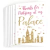 Big Dot Of Happiness Little Princess Crown - Pink And Gold Princess Baby Shower Or Birthday Party Thank You Cards (8 Count)