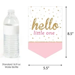 Big Dot Of Happiness Hello Little One - Pink And Gold - Baby Shower Bunting Banner - Girl Party Decorations - Welcome Baby