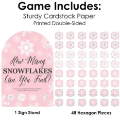 Big Dot Of Happiness Pink Winter Wonderland Snowflake Birthday Party And Baby Shower Scavenger Hunt - 1 Stand And 48 Game Pieces - Hide And Find Game -Aurora Party Sales GUEST 2b95e711 5c15 4582 aff6 faf545fc5d34